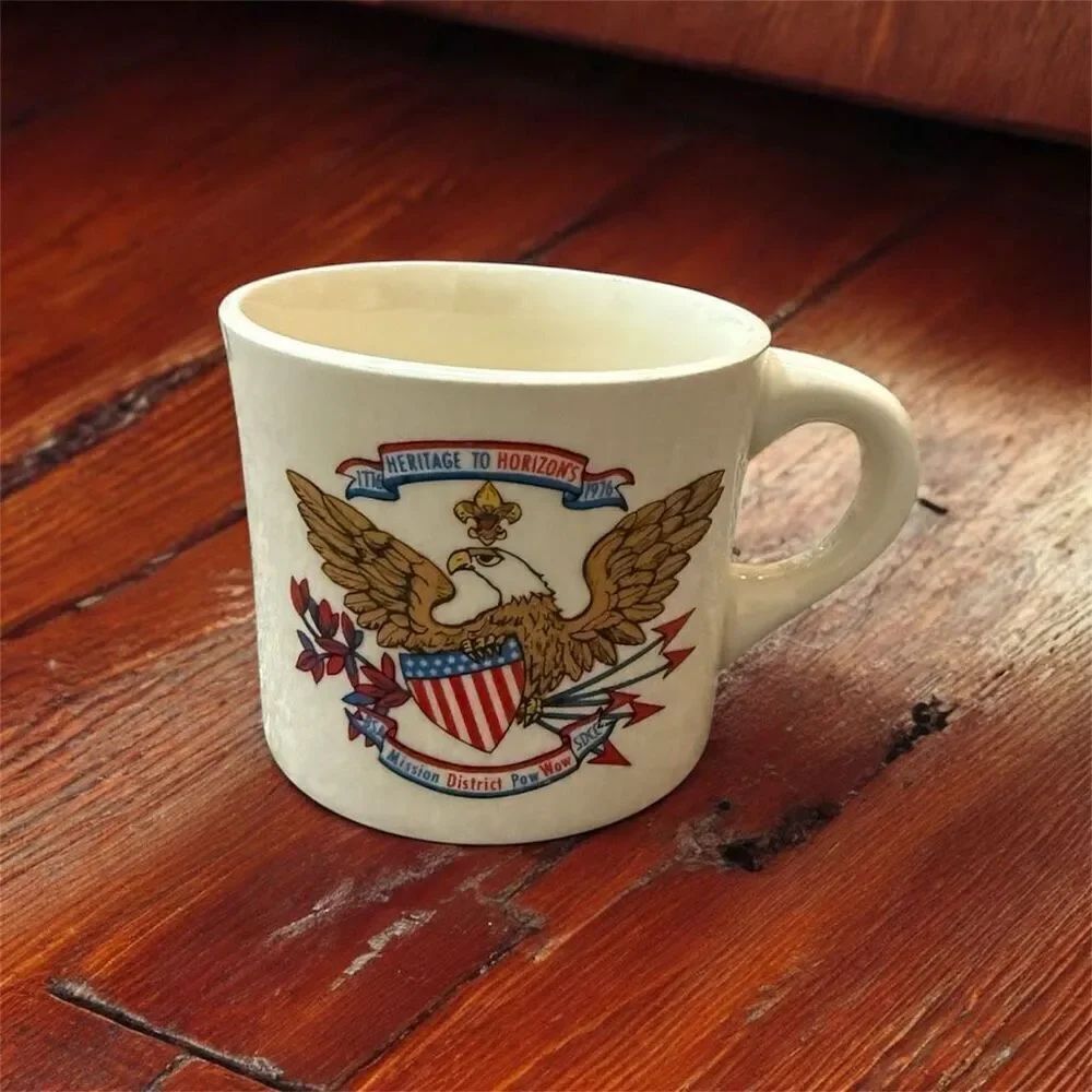 Vintage USA Eagle Mission District Small Mug Handle Novelty Espresso